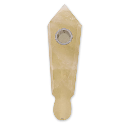 Natural Citrine Round Lip Crystal Pipe