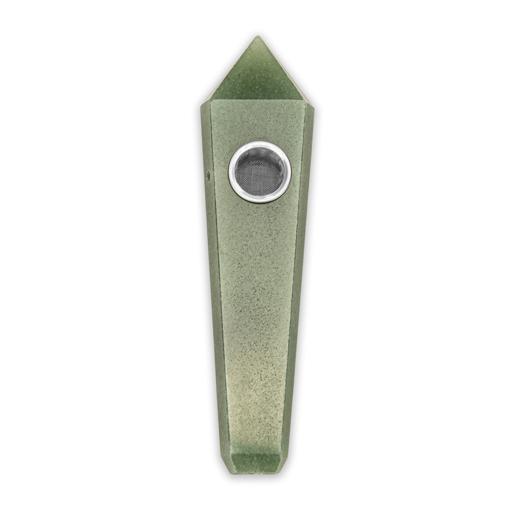 Natural Green Aventurine Point Crystal Pipe