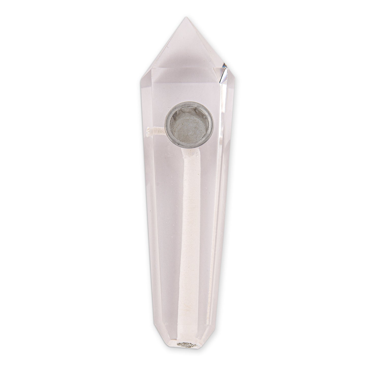 Natural Clear Quartz Point Crystal Pipe