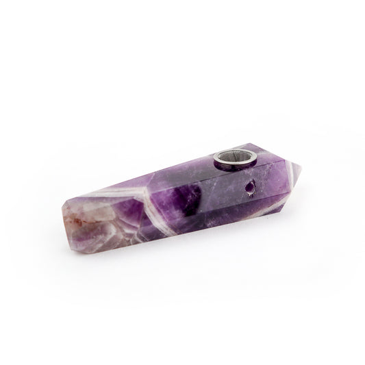 Natural Amethyst Point Crystal Pipe