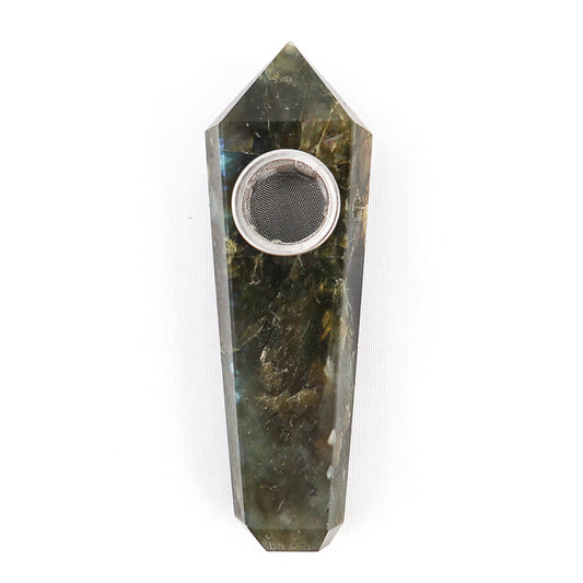 Natural Labradorite Point Crystal Pipe