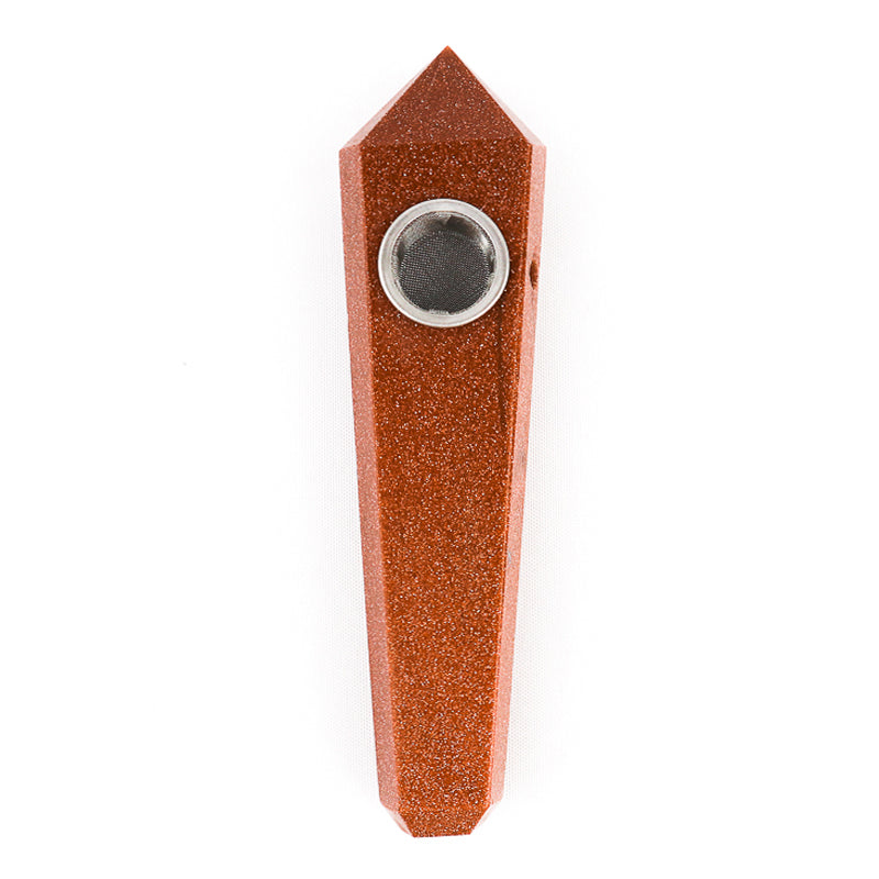 Natural Red Goldstone Point Crystal Pipe
