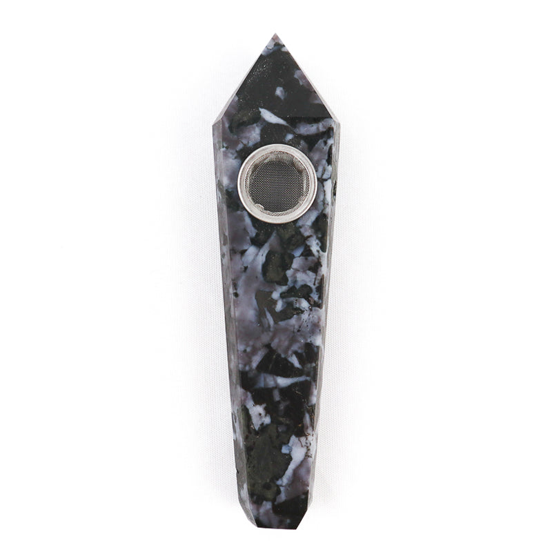 Natural Snowflake Obsidian Point Crystal Pipe