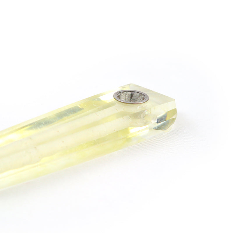 Natural Citrine Point Crystal Pipe