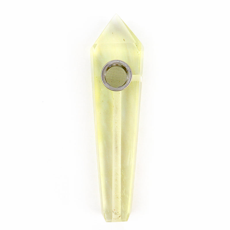 Natural Yellow Fused Point Crystal Pipe